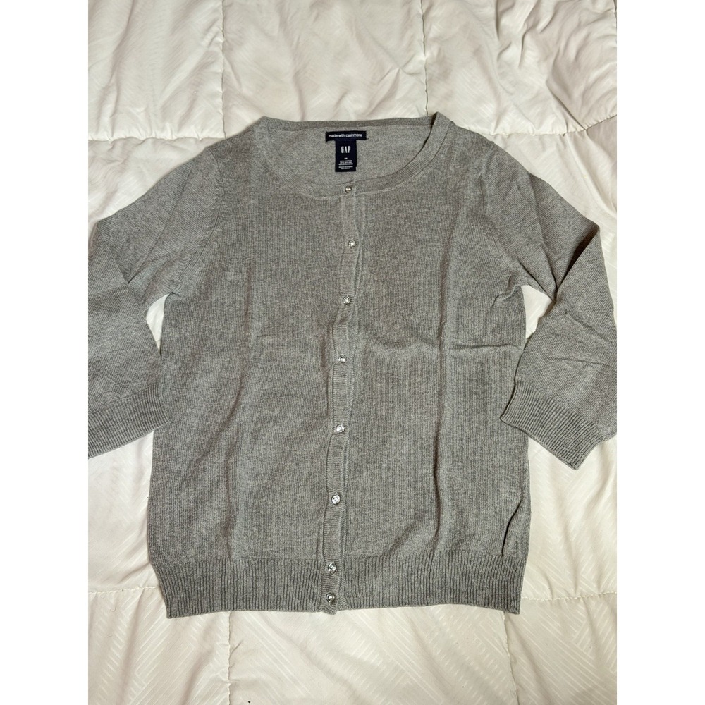 Gap Women‎ Knit Sweater Women Gray  Cardigan Button Up Cashmere Blend A1-0033